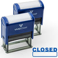 Basic Closed Self Inking Rubber Stamp (Blue Ink) - X-Large 2 Pack
