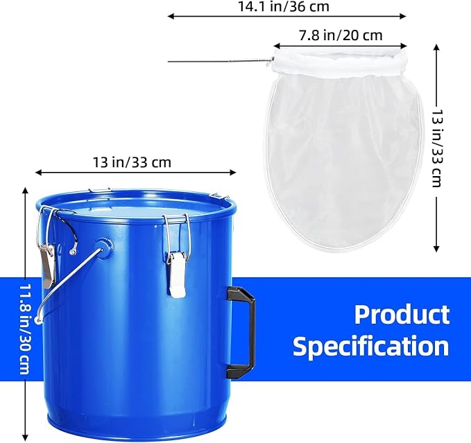 8 Gal Fryer Grease Bucket, Steel Oil Disposal Container - Image 2