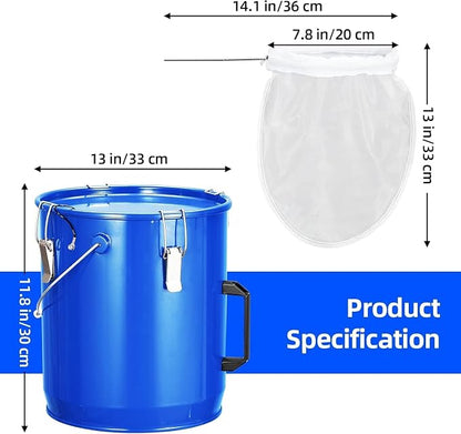 8 Gal Fryer Grease Bucket, Steel Oil Disposal Container - Image 2