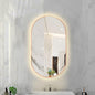 Oval LED Illuminated Bathroom Mirror, Wall-mounted Vanity Makeup Mirror by Unknown