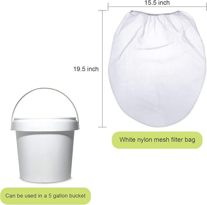 Paint Strainer Bags White Fine Mesh Filters Bag Bucket Elastic Opening Strainer - Image 3
