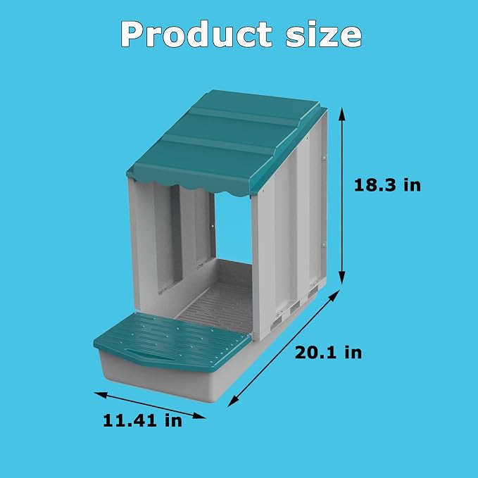 AUTENS Chicken Nesting Boxes, 1 Hole Laying Boxes, 1 Nest Mat, Plastic Roll - Image 8