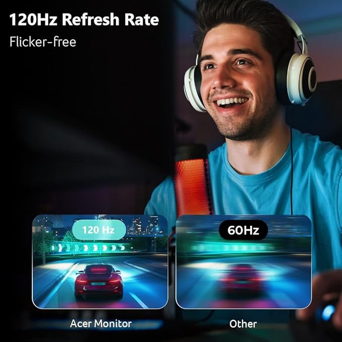 Acer SH272 G0bih 27" IPS Full HD (1920 x 1080) Ultra-Thin Gaming Office Monitor | Adaptive-Sync Support (FreeSync Compatible) | Up to 120Hz Refresh | 1ms (VRB) | Adjustable Stand | HDMI & VGA Ports