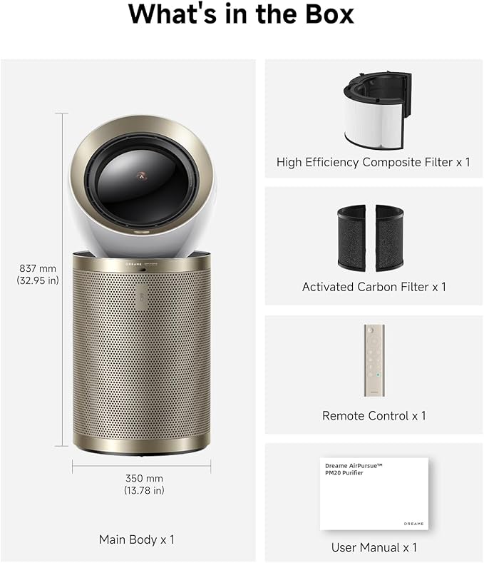 Dreame Smart Air Purifier PM20 for Home Large Room, Cleans 7, 534 ft² in One - Image 9