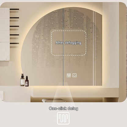 Bathroom Wall Mounted Mirror, LED Illuminated Vanity Mirror - Image 3