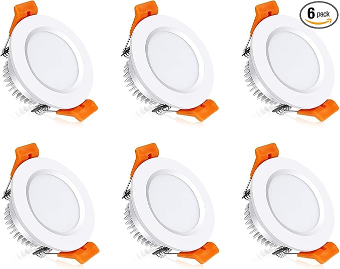 inShareplus 6 Pack 2 Inch LED Recessed Lighting, Downlight Dimmable 3W (35W Equivalent), 5000K Daylight White, CRI80, Recessed Light Fixtures with LED Driver