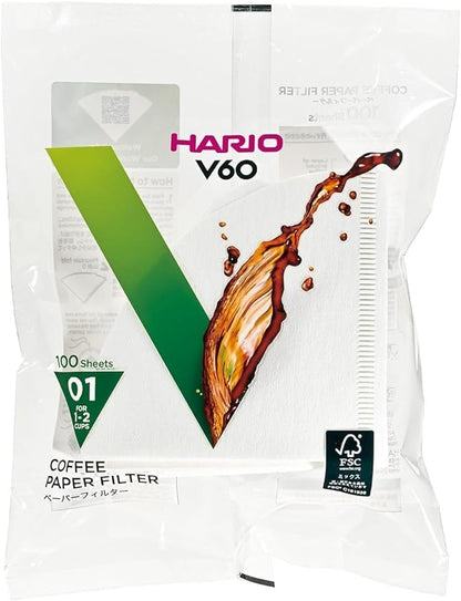 Hario V60 Paper Coffee Filter, Size 01 by Hario