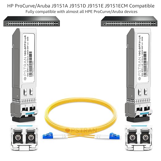 OPSTRAN 10GBASE-LR SFP+ Optical Transceiver Module Compatible with HPE Aruba J9151D J9151E JL749A J9151ECM /ProCurve J9151A 10G SFP+ LR 1310nm 10km DDM Duplex LC SMF 10 Pack