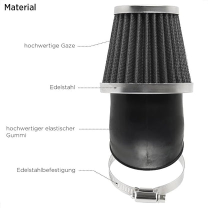 Evermotor Motorcycle Air Filter, 48mm 49mm 50mm Carb Filter - Image 4