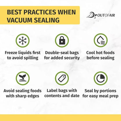 OutOfAir 100 Vacuum Sealer Bags: 4" x 6" Pre Cut Bags - Image 9