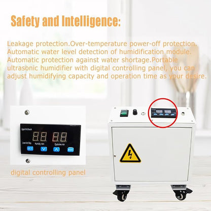 Industrial Ultrasonic Humidifier Cooler Sprayer 6kg/h Portable Continuous Cool - Image 5