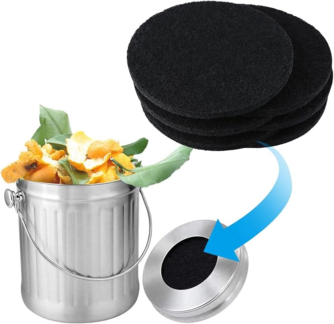 Eagles 6 Pack Charcoal Filters for Compost Bucket, 6.5 Inch Double Thinck 0.4 - Image 6