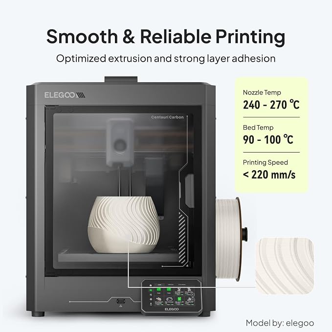 ELEGOO ASA Filament 1.75mm Black 2KG, UV & Weather Resistant 3D Printer Filament - Image 5