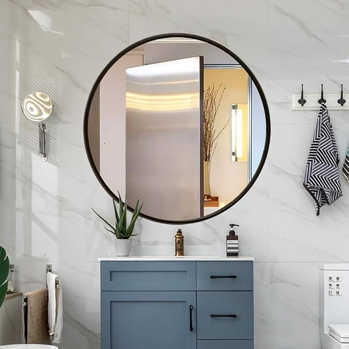 Round LED Bathroom Mirror Demister Pad IP44 Vanity Large Mirror Cold Light - Image 5