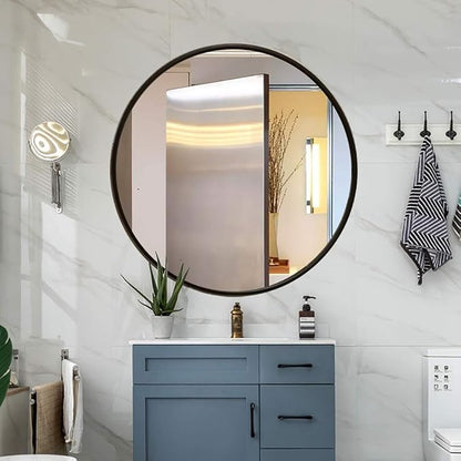 Round LED Bathroom Mirror Demister Pad IP44 Vanity Large Mirror Cold Light - Image 5