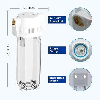Whole House/RV Water Filter Housing Clear, Maple Syrup RO System, 3/4" NPT - Image 2