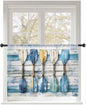 Sheer Curtains 45 Inch Length, Lake Paddle Striped Semi Sheer Curtains Light by Unknown