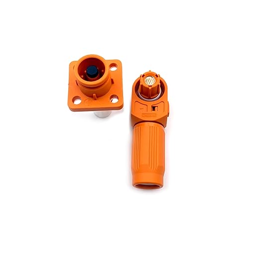 150A Battery Energy Storage Connector, 35mm² High Current Connectors IP67 Waterproof Crimping Wiring Power Adapter Quick Plug Terminal Right Angle Plug and Socket (1500V Black+Orange)