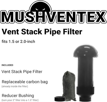 Vent Stack Pipe Filter with Mushroom Cap | Eliminates Outdoor Odors | Fits - Image 2