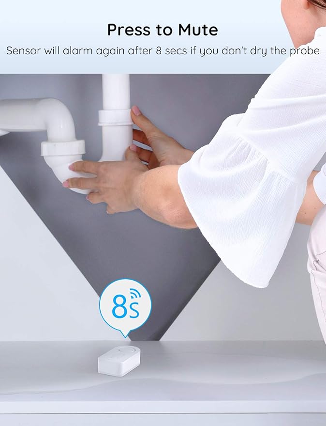 Govee Water Leak Detectors 2 Pack, 100dB Adjustable Audio Alarm Sensor, Sensitive Leak and Drip Alert, for Kitchen Bathroom Basement (Cannot Connect to Wi-Fi Directly)