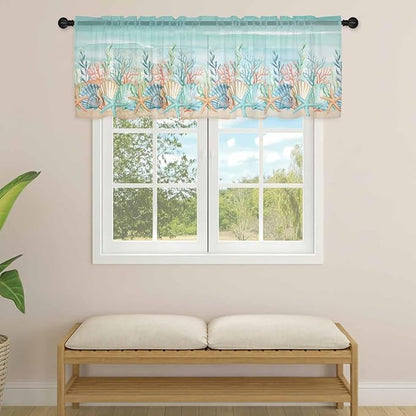 Summer Beach Sheer Valance Curtains - Image 4