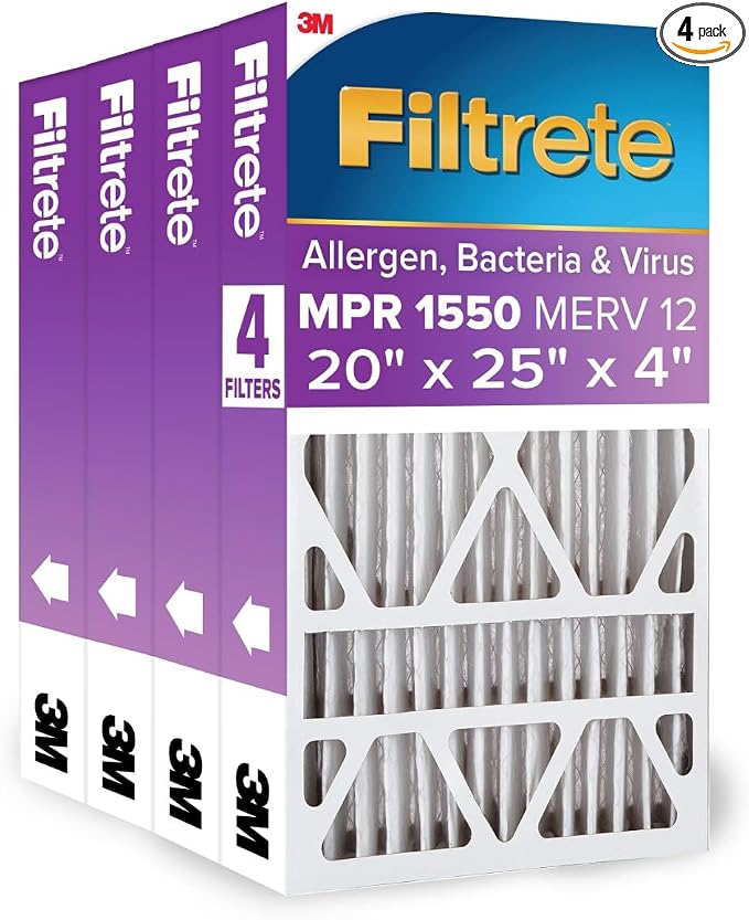 Filtrete 20x25x4, AC Furnace Air Filter, MPR 1550 DP, Healthy Living Ultra by Filtrete