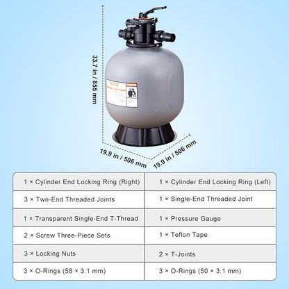 VEVOR 22 Inch Sand Filter, Above Inground Swimming Pool Sand System - Image 7
