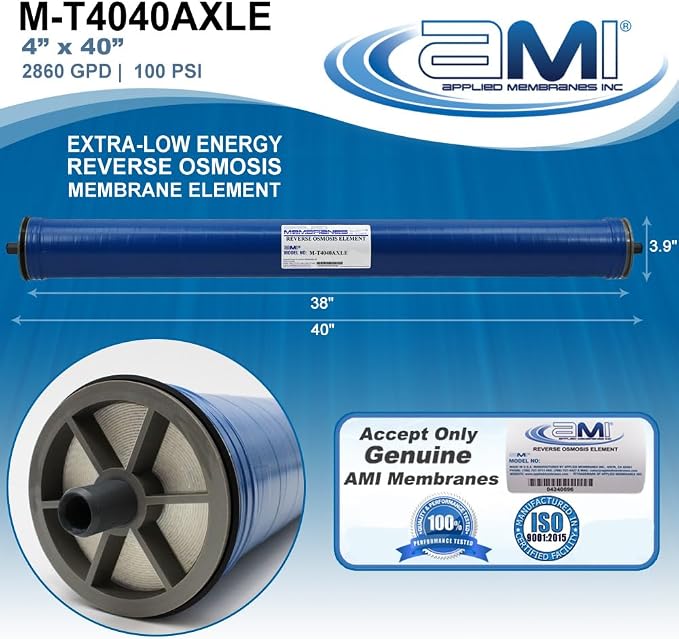 4x40 Extra-Low Energy Reverse Osmosis Membrane Element | 2860 GPD at 100 psi | - Image 3