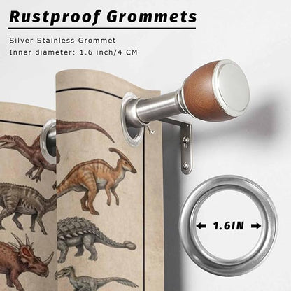 Vintage Outdoor Curtains for Patio Dinosaurs Biographies Retro Waterproof - Image 2