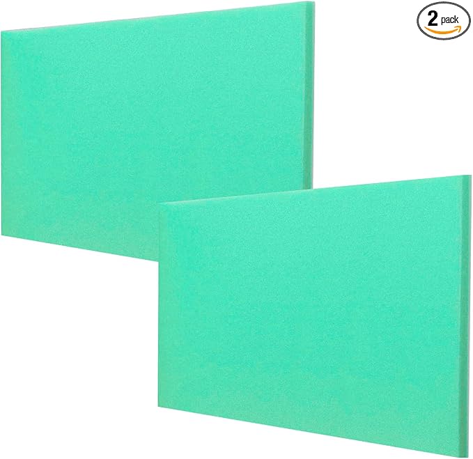 2Pcs 14" X 17" X 5/8"Universal Green Foam Air Filter Material 65-PPI Can Cut to by Unknown