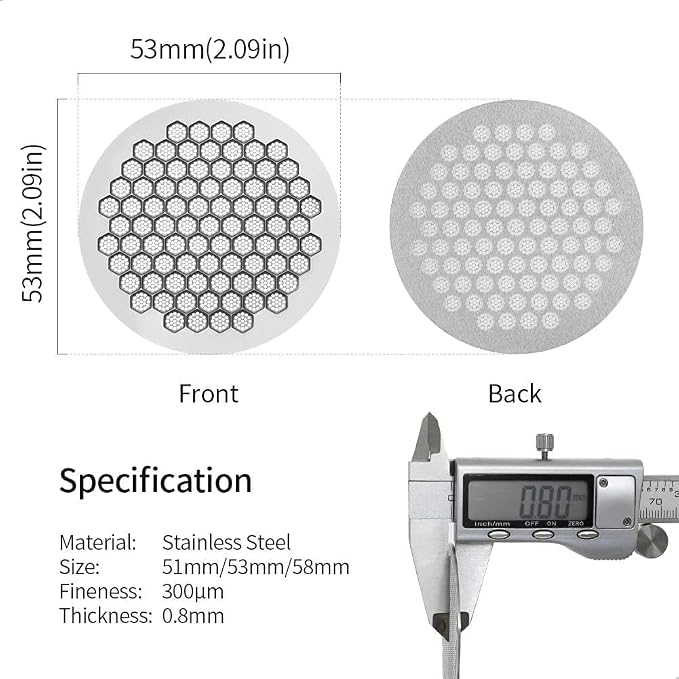 watchget 53mm Espresso Puck Screen Reusable Mesh Coffee Filter 0.8mm Thickness - Image 2