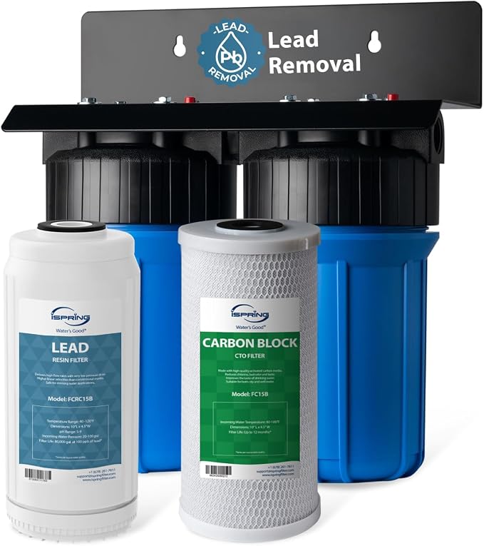 iSpring WGB21B-PB 2-Stage Whole House Water Filtration System w/ 10” x 4.5” by iSpring