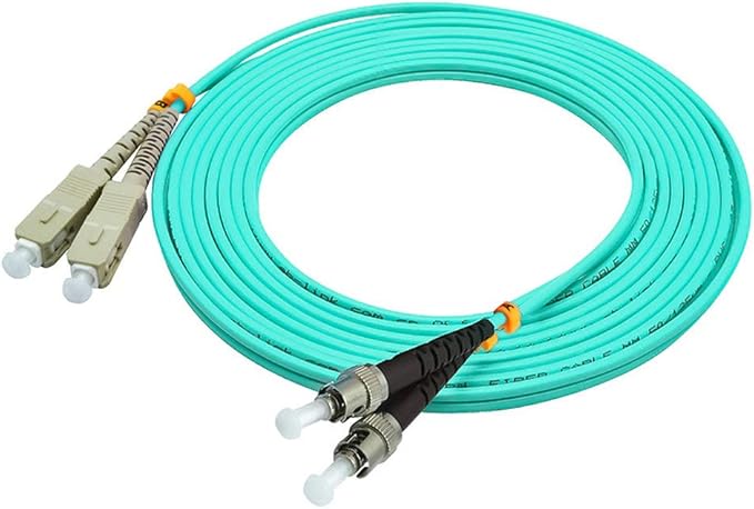 Jeirdus 2Meters 6ft SC to ST Duplex 50/125 10G OM3 Multi-Mode Fiber Optic Cable Jumper Optical Patch Cord SC-ST