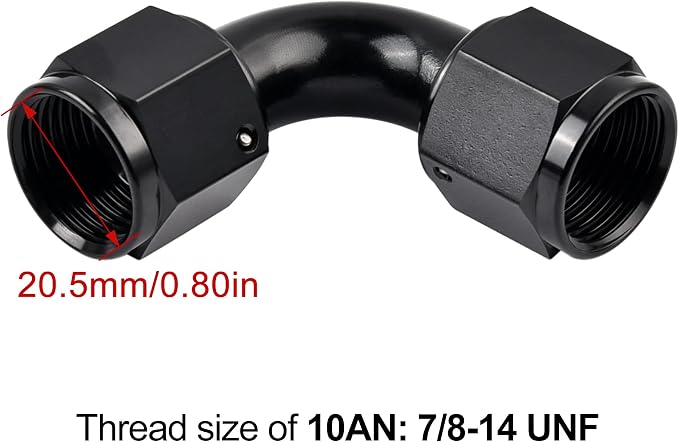 EVIL ENERGY 10AN Female to 10AN Female 90 Degree Swivel Coupler Union Fitting - Image 3