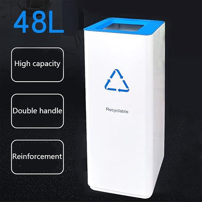 GLigeT Outdoor Trash can White Combined Trash Can Large-Capacity Square Sorting - Image 5