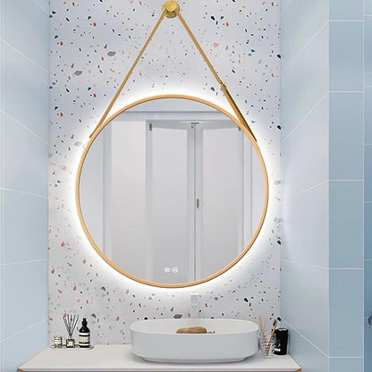 JSLJDM 500X500 mm Illuminated Backlit LED Bathroom Mirror, Wall Mounted by JSLJDM