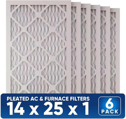 14x25x1 MERV 8 Air Filters 6-Pack, Actual Size 13.7" x 24.7" x 0.75" – - Image 2