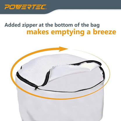 POWERTEC Dust Collector Bag w/ 5" Band Clamp Kit, 1 Micron Dust Bag & 4-3/4" to - Image 6