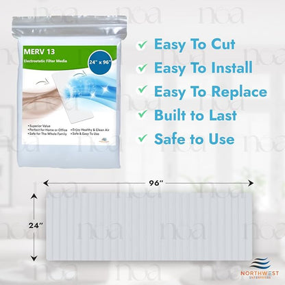 NORTHWEST ENTERPRISES MERV 13 Filter Media, Cut to Fit, Washable Air Filter - Image 6