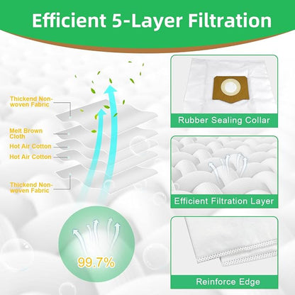 8 Pack AVG0905 Dust Filter Bags, Compatible - Image 4