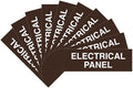 All Quality Basic Electrical Panel Sign - Fire Regulation Safety Compliance Sign - Dark Brown - Medium (10 Pack)