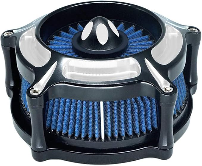 Air Filter Intake Motorcycle Turbine Cleaner Kit Cnc Cut Chrome - Image 2