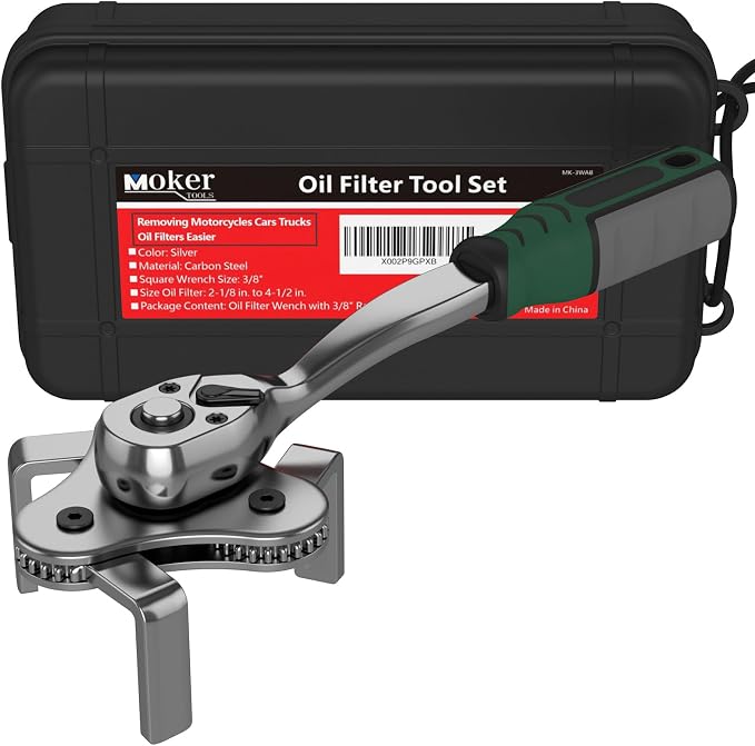 Moker Universal Oil Filter Wrench Adjustable, 3 Jaw Oil Filter Remover Tools - Image 6