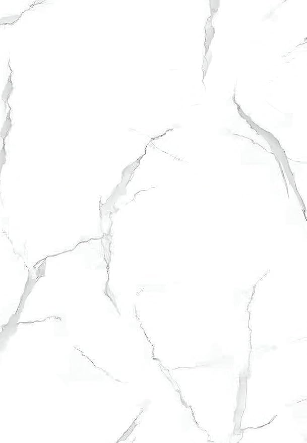 Dundee Deco Faux Marble Wall Panels - Sample - Glossy, Waterproof Indoor Wall Cladding - White, Grey Veins - Sample 6" x 6"