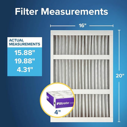 Filtrete 16x20x4 AC Furnace Air Filter, MPR 1550, MERV 12, Fits Lennox & - Image 2