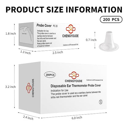 200 Counts Thermometer Ear Covers, Ear Thermometer Probe Covers, Lens - Image 2