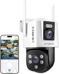 xmartO [Dual-CAM 180+° FOV] 6MP 2-in-1 WiFi 6 Home Security Camera with AI Tracking, Pan Tilt Zoom, 5G Dual Band, Bluetooth Easy Setup (Standalone & Groupable CAM)