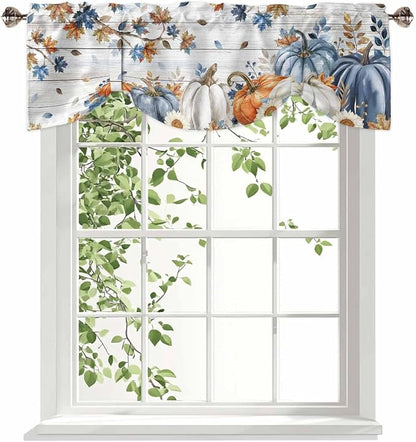 Thanksgiving Pumpkin Tie Up Valance Curtains - Image 5
