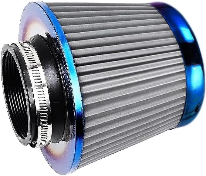 Cold Air Intake Filter, High Performance, Washable Filter, Clamp-On Replacement by MUGERACING