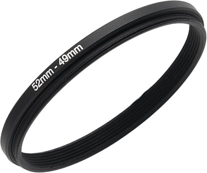 52mm to 49mm Step-up Adapter Rings Filter Adapter Black Metal Step Down Filter by Unknown
